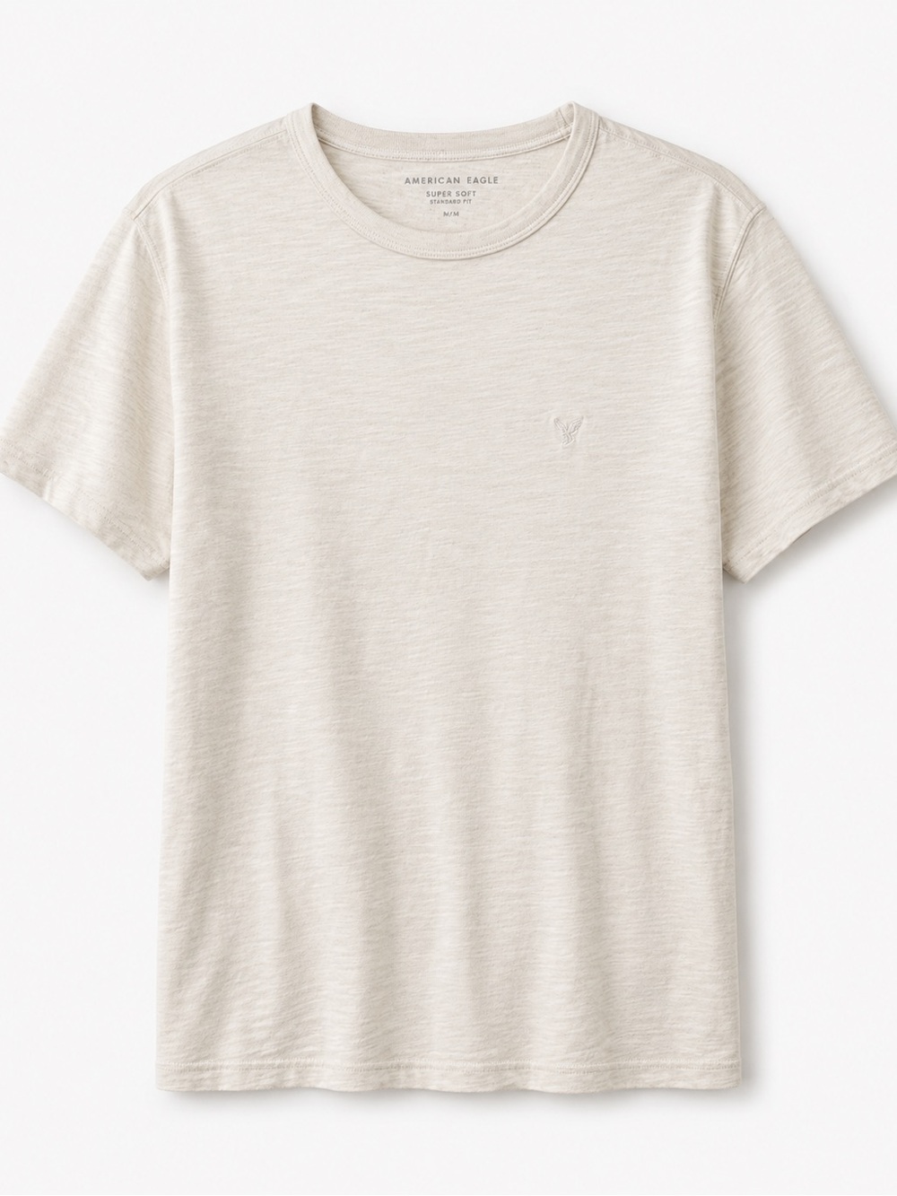 American Eagle Short Sleeve T-Shirt in Light Cream